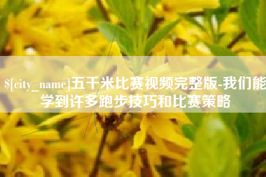 凤城五千米比赛视频完整版-我们能学到许多跑步技巧和比赛策略