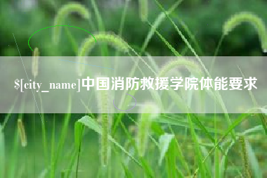 凤城中国消防救援学院体能要求