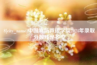 凤城中国消防救援学院2024年录取分数线是多少