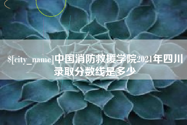 凤城中国消防救援学院2021年四川录取分数线是多少