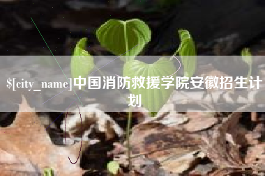 凤城中国消防救援学院安徽招生计划