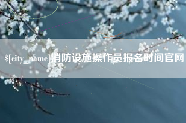 凤城消防设施操作员报名时间官网