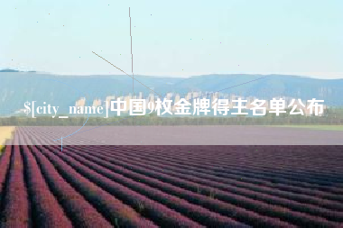凤城中国9枚金牌得主名单公布