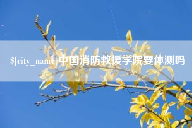 凤城中国消防救援学院要体测吗
