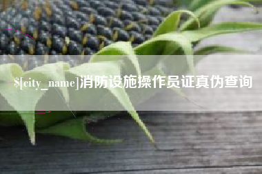 凤城消防设施操作员证真伪查询