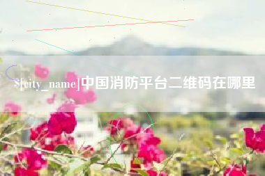 凤城中国消防平台二维码在哪里