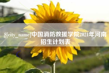 凤城中国消防救援学院2021年河南招生计划表
