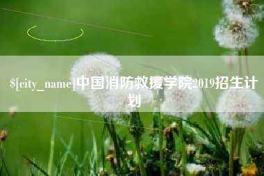 凤城中国消防救援学院2019招生计划