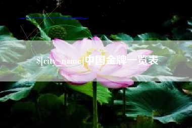 凤城中国金牌一览表